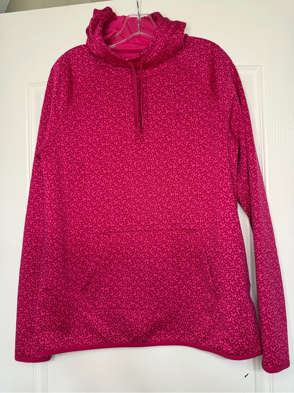 Nike Therma-Fit Speckled Print Hooded Pullover Magenta Pink Size L